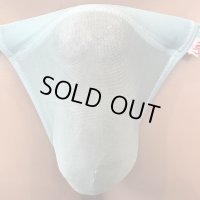 やや小さめ極薄ビジソ風素材黒猫水色（シースルー系素材）