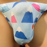 富士山レトロ紋黒猫（薄手の綿混柔らか素材）