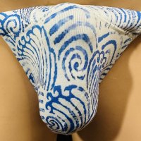 掠れ荒波紋様黒猫（水着系素材）