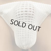 やや小さめ光沢ネットホール黒猫（薄手の穴空き伸縮素材）