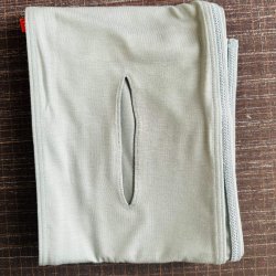画像1: 穴空き 薄手の天竺ニット素材六尺浅縹色