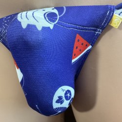 画像2: 夏レトロ紋様黒猫（薄手の綿混柔らか素材）