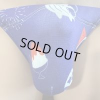 夏レトロ紋様黒猫（薄手の綿混柔らか素材）