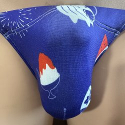 画像1: 夏レトロ紋様黒猫（薄手の綿混柔らか素材）