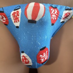 画像1: 祭り紋様黒猫（薄手の綿混柔らか素材）