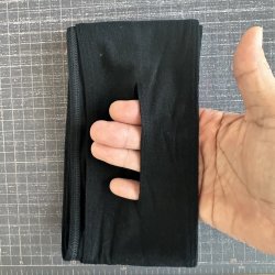 画像2: 超極細！！穴空き 極薄ベア天竺ニット素材六尺黒（10センチ仕上げ）