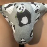 パンダデザイン黒猫（薄手の綿混柔らか素材）