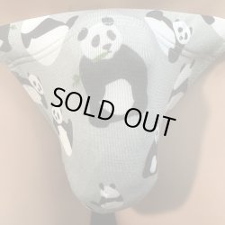 画像1: パンダデザイン黒猫（薄手の綿混柔らか素材）