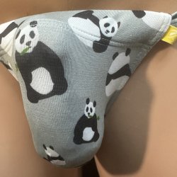 画像2: パンダデザイン黒猫（薄手の綿混柔らか素材）