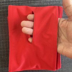 画像2: 穴空き 薄手の水着系素材六尺マッドレッド