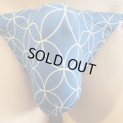 画像1: 七宝紋様黒猫（薄手の綿混柔らか素材）