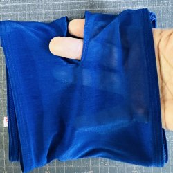 画像2: 半幅！！穴あきシフォンジョーゼット六尺ライトネイビー（15センチ仕上げ）