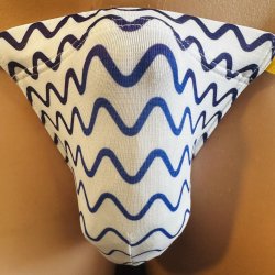 画像1: 波グラデーション紋様黒猫（薄手の綿混柔らか素材）