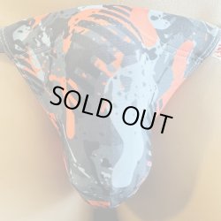 画像1: 迷彩黒猫オレンジ（水着系素材）