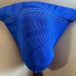 画像1: 幾何学模様黒猫青（水着系素材）