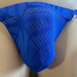 画像3: 幾何学模様黒猫青（水着系素材）