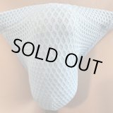 画像: やや小さめ膨れメッシュ黒猫青