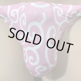 画像: 唐草紋様黒猫ピンク（水着系素材）