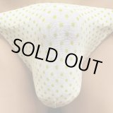 画像: やや小さめ綿混薄手の豆絞り黒猫抹茶