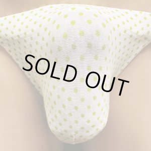 画像: やや小さめ綿混薄手の豆絞り黒猫抹茶