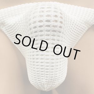 画像: やや小さめ光沢ネットホール黒猫(薄手の穴空き伸縮素材)