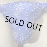 画像: 花火黒猫ライトネイビー（薄手の綿混柔らか素材）