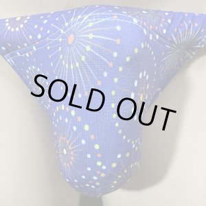 画像: 花火黒猫ライトネイビー（薄手の綿混柔らか素材）