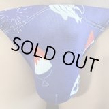 画像: 夏レトロ紋様黒猫（薄手の綿混柔らか素材）