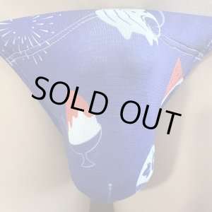 画像: 夏レトロ紋様黒猫（薄手の綿混柔らか素材）