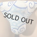 画像: 雲波紋様黒猫（薄手の綿混柔らか素材）