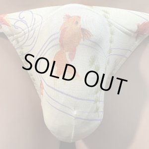 画像: 水紋金魚黒猫（薄手の綿混柔らか素材）