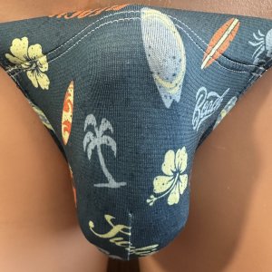 画像: ビーチサマー柄黒猫(薄手の綿混柔らか素材)