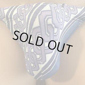 画像: 斜め吉原繋ぎ紋様黒猫（水着系素材）