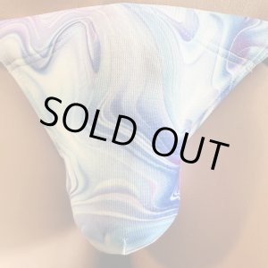 画像: ブルーマーブル黒猫(薄手の綿混柔らか素材)