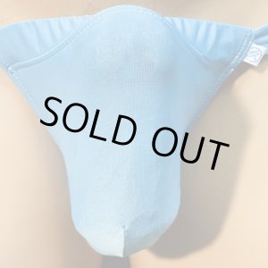 画像: やや小さめ柔らか薄手の機能性素材黒猫スカイブルー