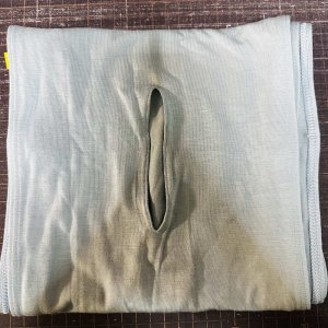 画像: 2/3幅!!穴空き 薄手の天竺ニット素材六尺浅縹色