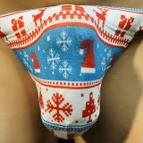 画像: ウインター柄黒猫　（薄手の綿混柔らか素材）